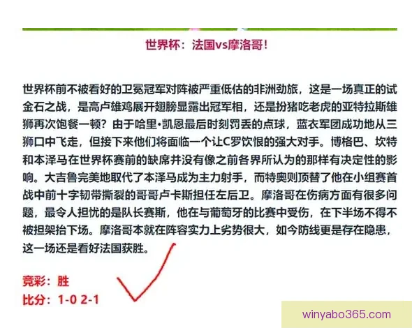 世界杯精彩对决竞猜比分赢大奖策略全解析与技巧指南